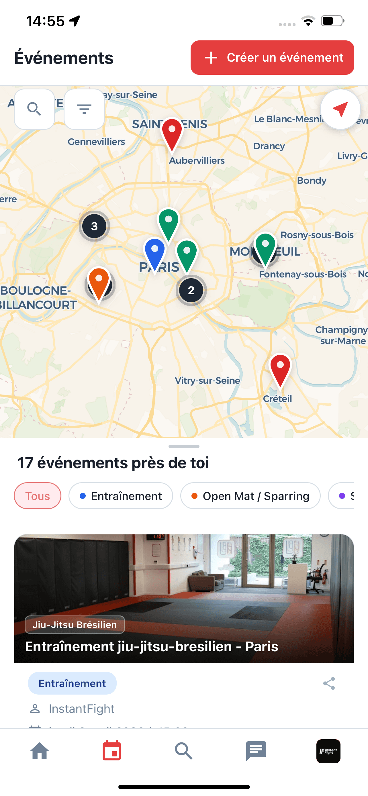 Capture d'écran - Événements